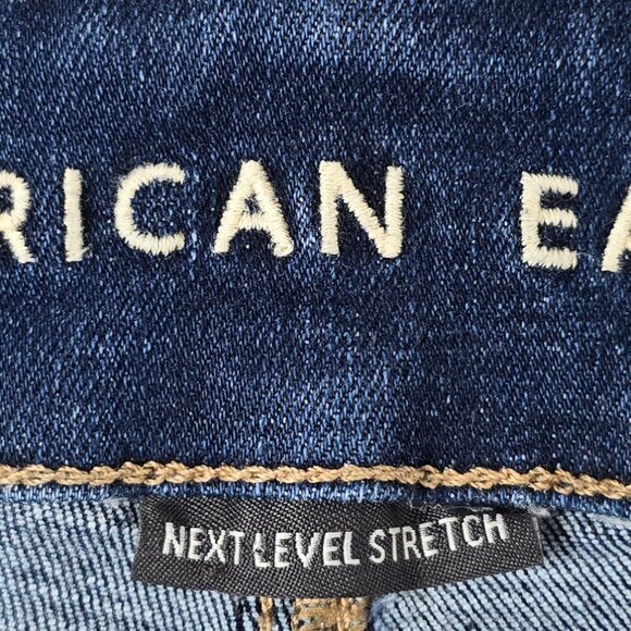 American Eagle Womens Jeans Blue Denim Cargo Zip Ankle Stretch Comfort Size 12 - Picture 8 of 9